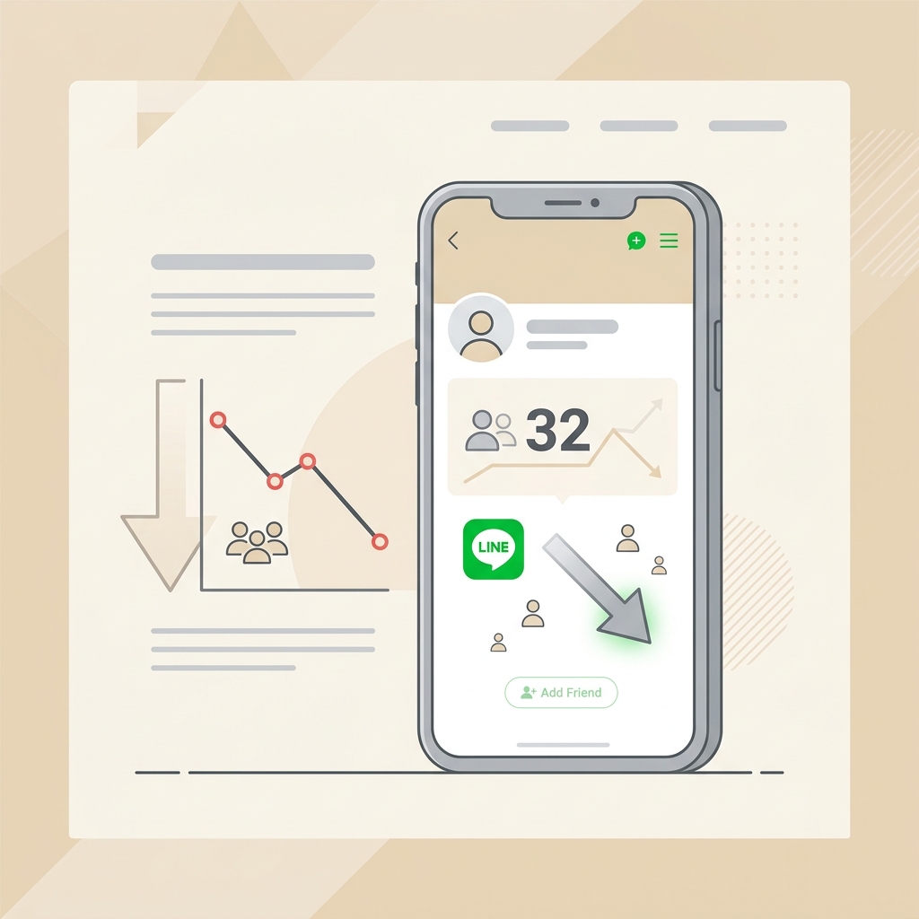 LINE登録につながらない状態のイラスト